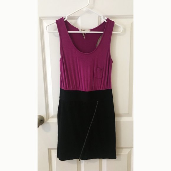 BCBGeneration Color Block Pink Black Zipper Dress - Picture 3 of 5